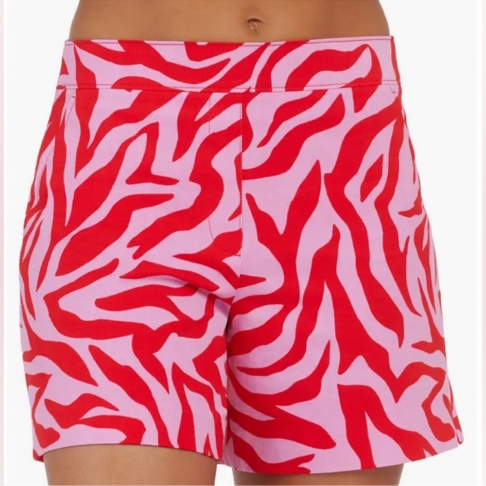 Spanx On The Go size XL True Red pink zebra printed pull on women’s shorts - Picture 2 of 15